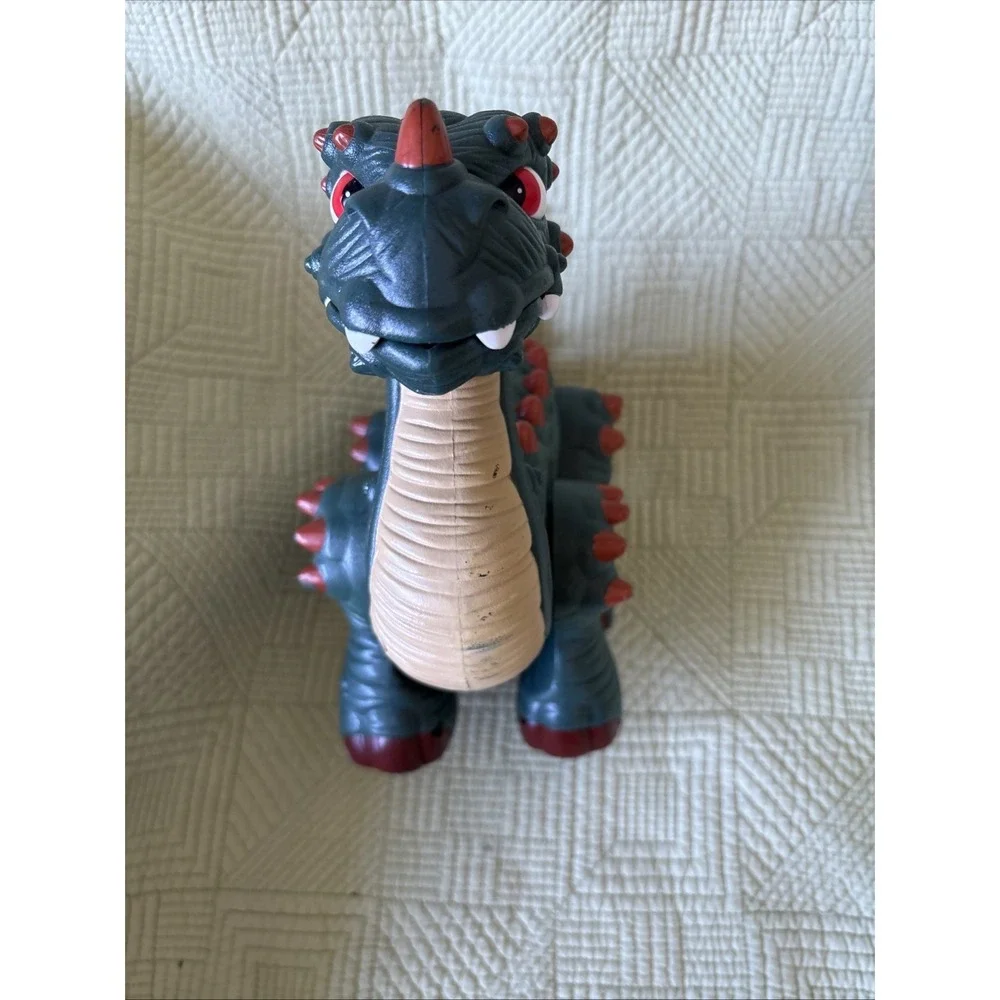 Imaginext Spike Jr Dinosaur Green Roars Walks 2008 Kids Toy Fisher Price WORKS